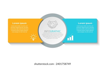 Business concept with 2 steps, options, process. Vector illustration.