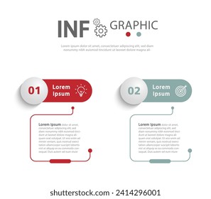 Business concept with 2 steps, options, process. Vector illustration.	