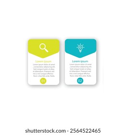 Business concept with 2 steps, options, process. Vector illustration