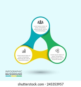 Business Concept With 3 Options, Parts, Steps Or Processes. Template For Diagram, Graph, Presentation And Chart. 