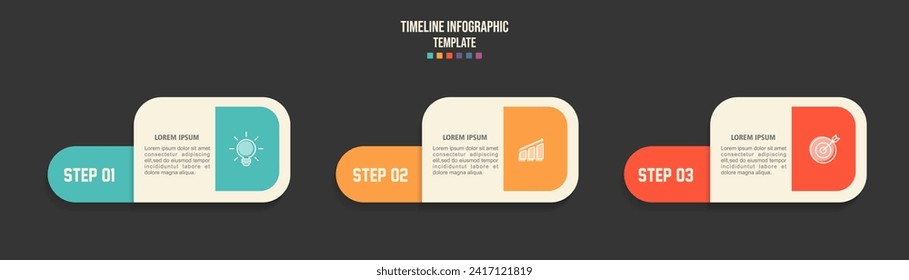 Concepto de negocio con 3 opciones, pasos o procesos. Diseño infográfico.