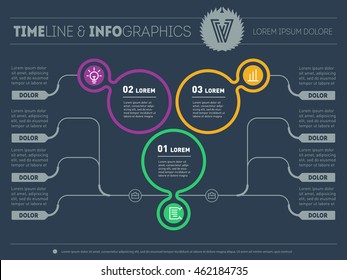 Business concept with 3 options. Web Template of a pyramidal diagram or presentation. Part of the report with logo and icons set. Vector infographic of technology or education process.