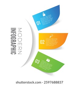 Business concept with 3 step options modern infographic design