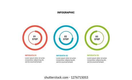 Business concept 3 steps, option or processes. Vector illustration.