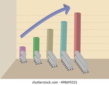 business concept with 3d bar chart 