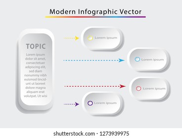 Business concept with 4 options, parts, steps or processes. Abstract background.Vector elements for infographic. Template for presentation chart,diagram, graph in white and gray background.