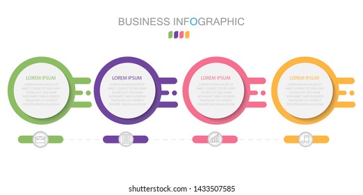 Business concept with 4 options, steps or processes.Infographic design template and marketing icons.