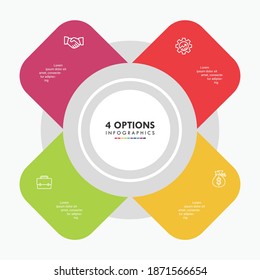 Business Concept With 4 Options Vector Infographic . This infographics is very ideal for any business presentations