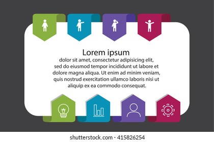 Business concept with 4 options. Vector infographics of technology or education process. Part of the report