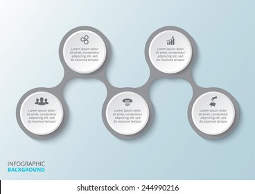 Business concept with 5 options, parts, steps or processes. Template for diagram, graph, presentation and chart. 