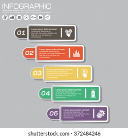 Business concept with 5 options, parts, steps or processes. Can be used for workflow layout, diagram, number options, web design.