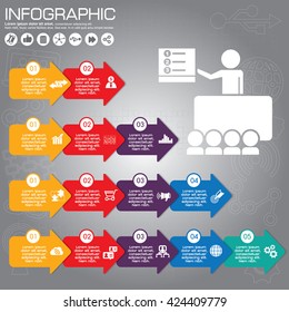 Business concept with 5 options, parts, steps or processes. Can be used for workflow layout, diagram, number options, web design.