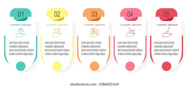 Business concept with 5 options, steps.Presentation business infographic template with icons.You can used for process diagram, presentations, workflow layout, banner, flow chart.