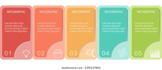 Business concept with 5 options, steps.Presentation business infographic template with icons.You can used for process diagram, presentations, workflow layout, banner, flow chart.