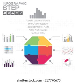 Business concept with 6 options. Eps 10. Can be used for diagram, banner, number options, workflow layout, step up options, web design etc.