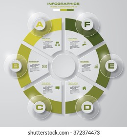 Business concept with 6 options, parts, steps or processes. Abstract background. 
EPS10.