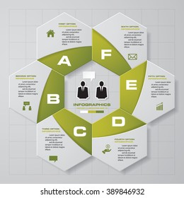 Business concept with 6 options, parts, steps or processes. Abstract background. EPS10.