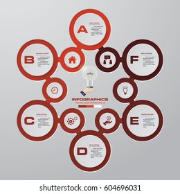 Business concept with 6 options, parts, steps or processes. Abstract background. EPS10.