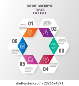 Business concept with 6 options, Vector illustration can be used for workflow layout, diagram, number options, web design