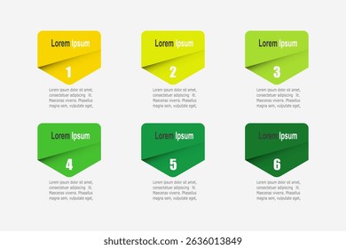 For business concept with 6 steps infographics, multicolor pentagon shape ,design for workflow layout, diagram, annual report, web design. vector 