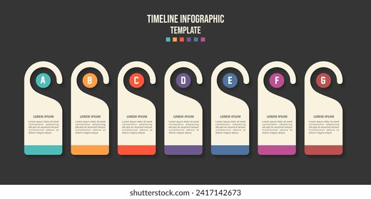 Concepto de negocio con 7 opciones, pasos o procesos. Diseño infográfico.