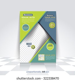 Business Concept A4 Flyer, Brochure. Cover Template, Corporate Leaflet Design 