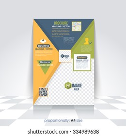 Business Concept A4 Flyer, Brochure. Cover Template, Corporate Leaflet Design 