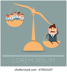 Business concept about weight of workers