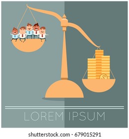 Business concept about weight of workers2