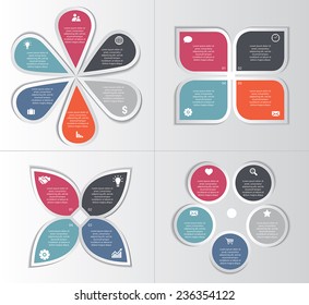 Business concept abstract design.Flower Infographic template with icons,segments,steps,can be used for presentation,web design,workflow or graphic layout, diagram, numbers options.Vector illustration.