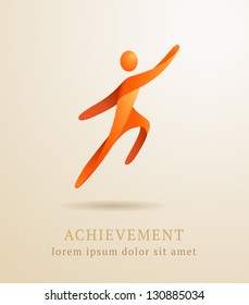 Business concept. Abstract human. Success achievement template