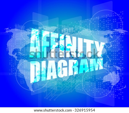 business concept, affinity diagram on digital touch screen interface vector illustration