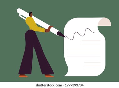 Business concept. Concept of agreement conclusion, business partnership, documentary coherence. Modern flat vector use of digital concept illustration in web project and application.