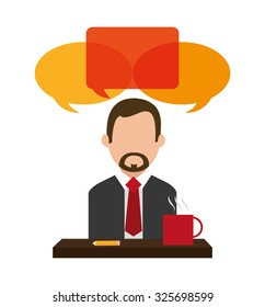 Business concept with avatar design, vector illustration 10 eps graphic.