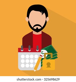 Business concept with avatar design, vector illustration 10 eps graphic.