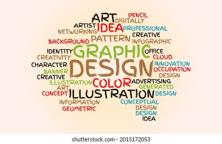 Business Concept Background, Graphic Design Word Cloud