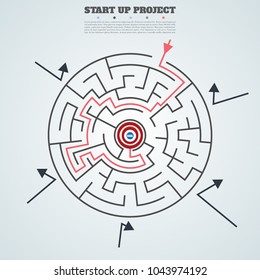 business concept background. rocket finding a solution, problem solving.vector illustration.