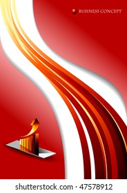 Business concept background,card with 3D graph showing rise in profits or earnings.