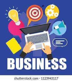 Business concept banner - infographics set