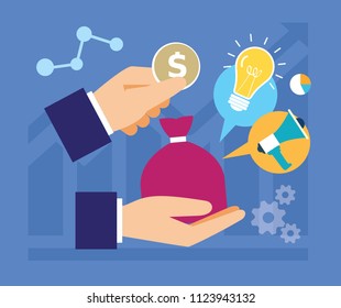 Business concept banner - infographics set