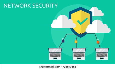 Business concept banner for network security. copy space 