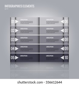Business concept with banners for options, parts or steps. Infographic design elements set. Can be used for web design, business presentation etc. Stock vector.