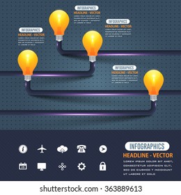 Business Concept Bulb Illustration, Infographics Background Design