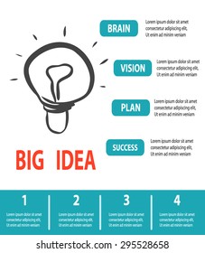 Business Concept, bulbs idea concept isolated on white background, Business Concept, Infographics