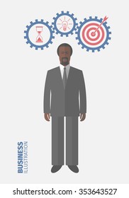 Business concept. Businessman Idea. Flat design.