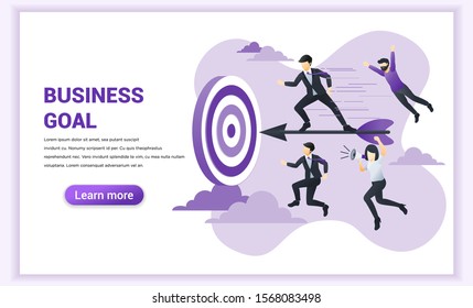 Business concept. Businessman standing on dart to achieve business goal. Can used for web banner, infographics, landing page, web template. Flat vector illustration