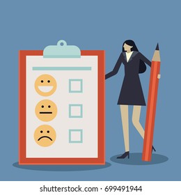 Business concept of Businesswoman evaluate feedback.