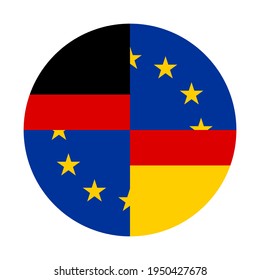 business concept. button icon with germany and european union flags