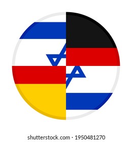 business concept. button icon with israel and germany flags