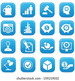 Business Concept buttons,Blue version,vector